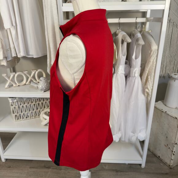 Weekends by Chico's Women's Size XS Red and Black Zip Up Vest #3404 - Picture 4 of 6